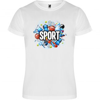 Koszulka t-shirt sportowy biały z nadrukiem w cenie